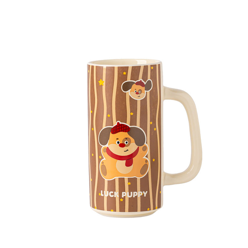 Cartoon Ceramic Underglaze Color Mug Customized for Girls High-Value Home Drinking Cup Large Capacity Birthday Gift