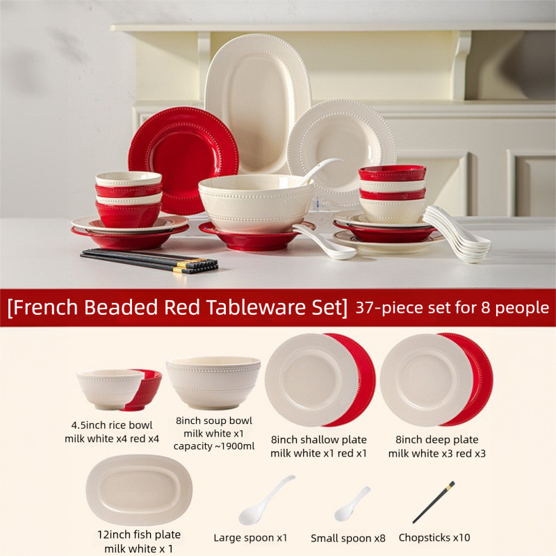 Newlywed Wedding Engagement Gift for Newlyweds Household Tableware Set Housewarming New Home French Relief Bowl Plate Gift Box