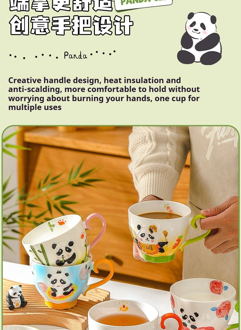 Large-capacity underglaze-painted coffee cup and milk cup