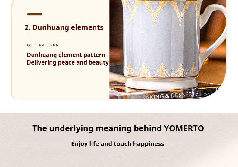 Jingdezhen Ceramic Mug Home Use High Aesthetic Drinking Cup Large Capacity Office Water Cup Breakfast Oatmeal Cup