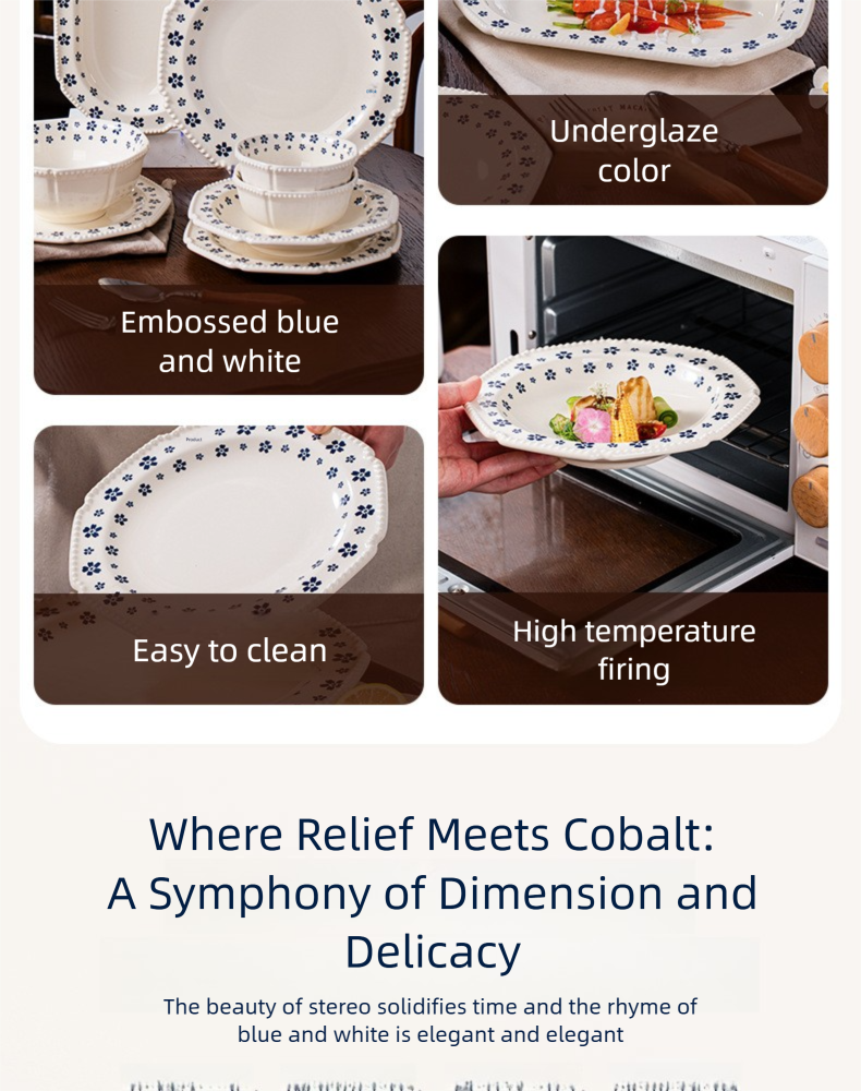 Underglaze Porcelain Tableware Gift Customization Good-looking Dishes Suit Household Tableware Rice Bowl Noodle Bowl Gift Box