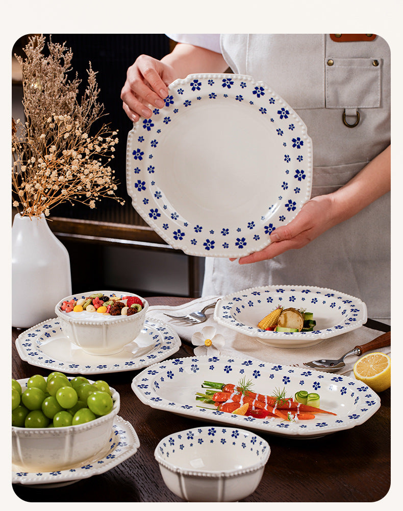Underglaze Porcelain Tableware Gift Customization Good-looking Dishes Suit Household Tableware Rice Bowl Noodle Bowl Gift Box