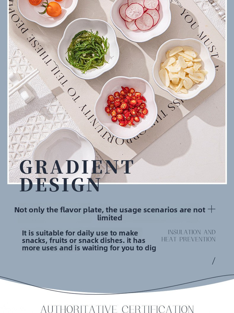 Jingdezhen Ceramic Flavor Plate Custom Home Hot Pot Dipping Sauce Plate Snack Small Plate Dish Plate Pickle Plate Soy Sauce Vinegar Plate