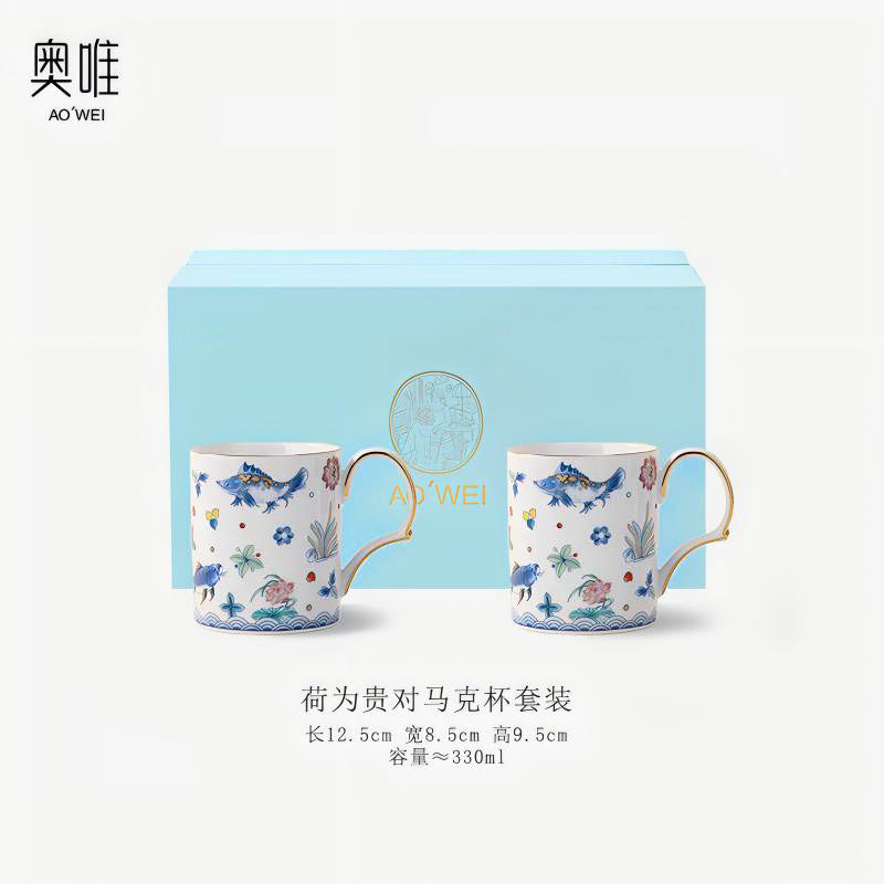 Jingdezhen Ceramic Custom Cup Saucer Teapot Teacup Afternoon Tea Set Housewarming Gift Coffee Cup Set Gift Box