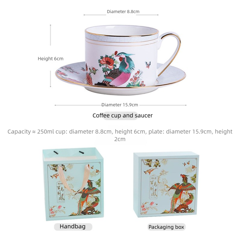 Jingdezhen Ceramic Custom Afternoon Tea Coffee Cup Saucer Tea Set Mug Business Gift Points Redemption Exquisite