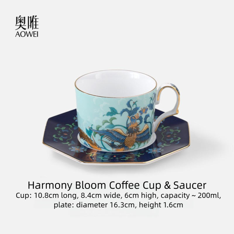 Jingdezhen High White Porcelain Coffee Cup and Saucer Custom Set Gift Box Afternoon Tea Set High Aesthetic Gift
