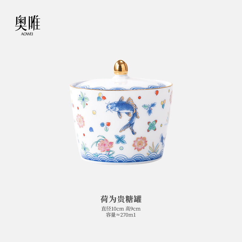 Jingdezhen Ceramic Custom Cup Saucer Teapot Teacup Afternoon Tea Set Housewarming Gift Coffee Cup Set Gift Box