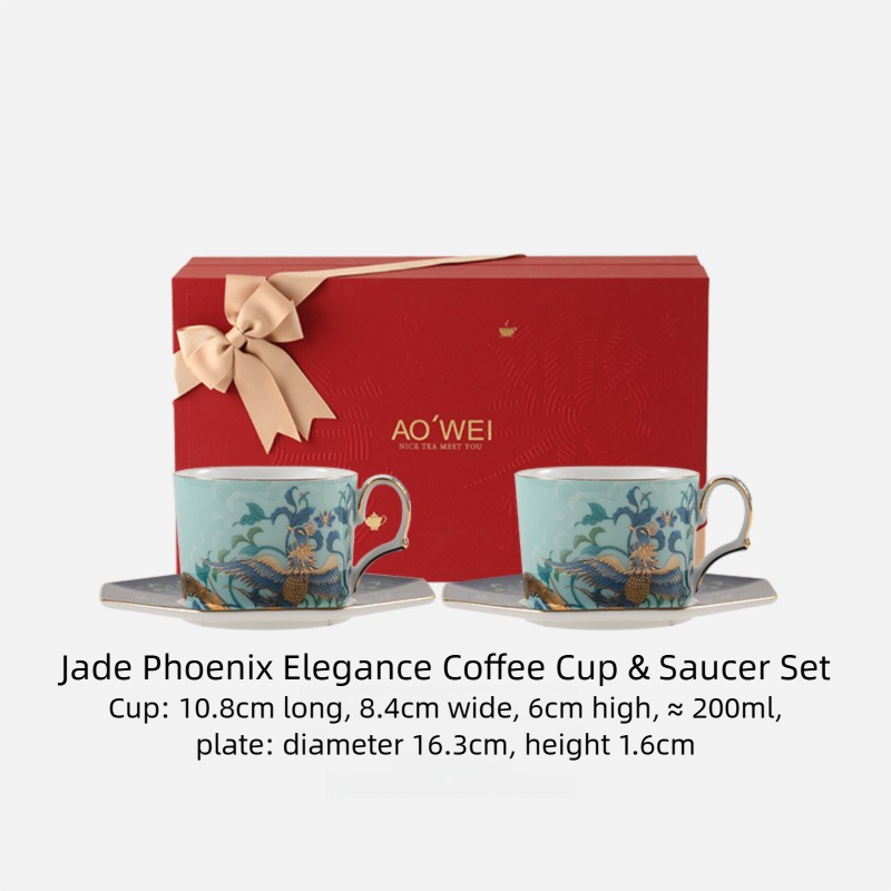 Jingdezhen High White Porcelain Coffee Cup and Saucer Custom Set Gift Box Afternoon Tea Set High Aesthetic Gift