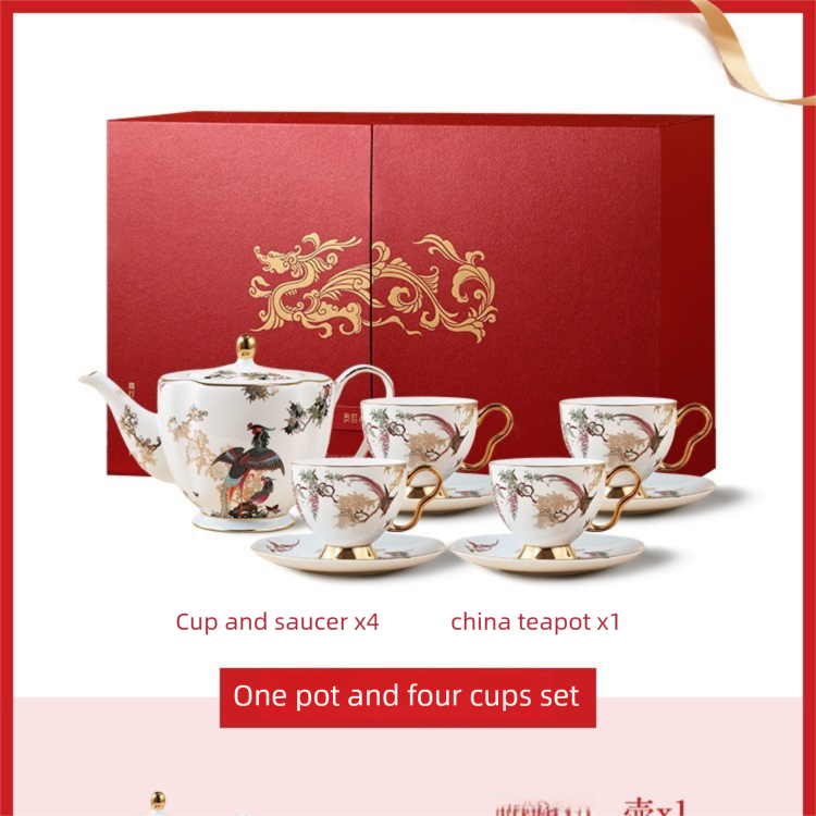 Jingdezhen Ceramic Custom Afternoon Tea Coffee Cup Saucer Tea Set Mug Business Gift Points Redemption Exquisite