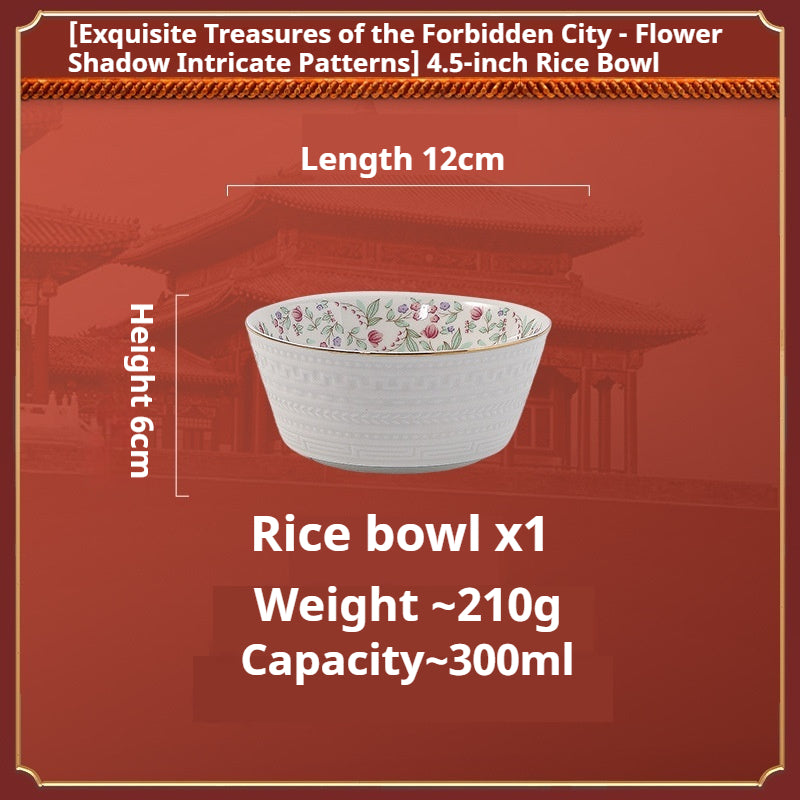 Taipei National Palace Museum Cultural and Creative Jingdezhen Ceramic Tableware Gift Set Custom Housewarming New Home Bowl and Plate Set for Home Use