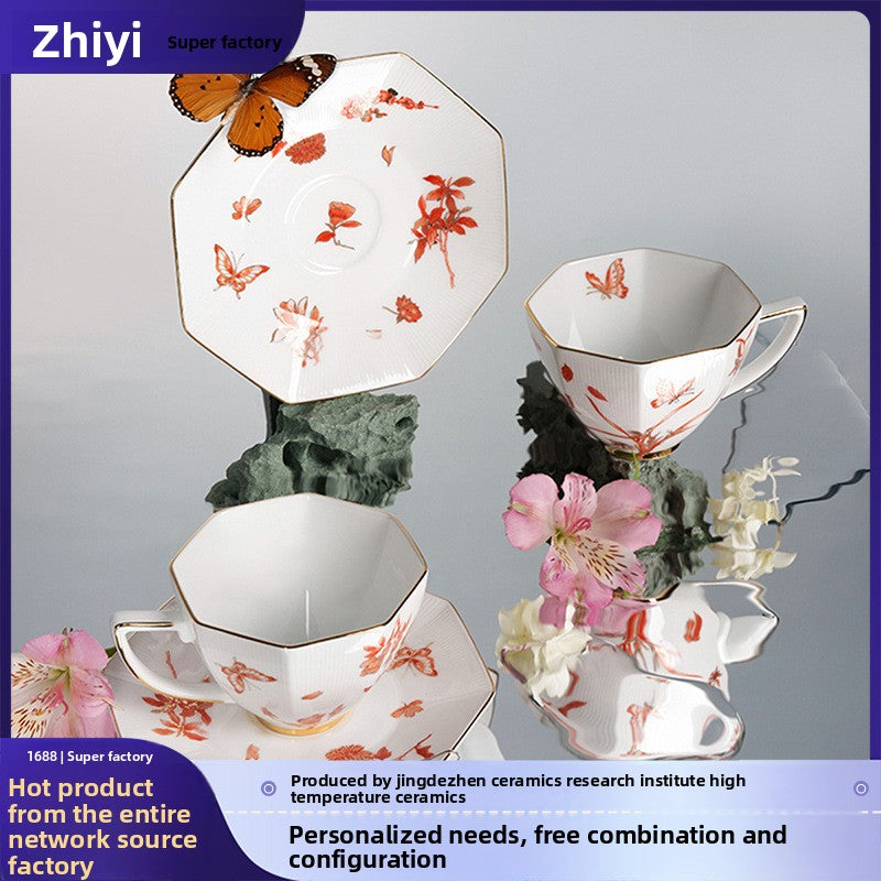 Jingdezhen Ceramic Custom Coffee Cup and Saucer Teacher's Day National Day Gift for Best Friend Wedding Gift Gift Box