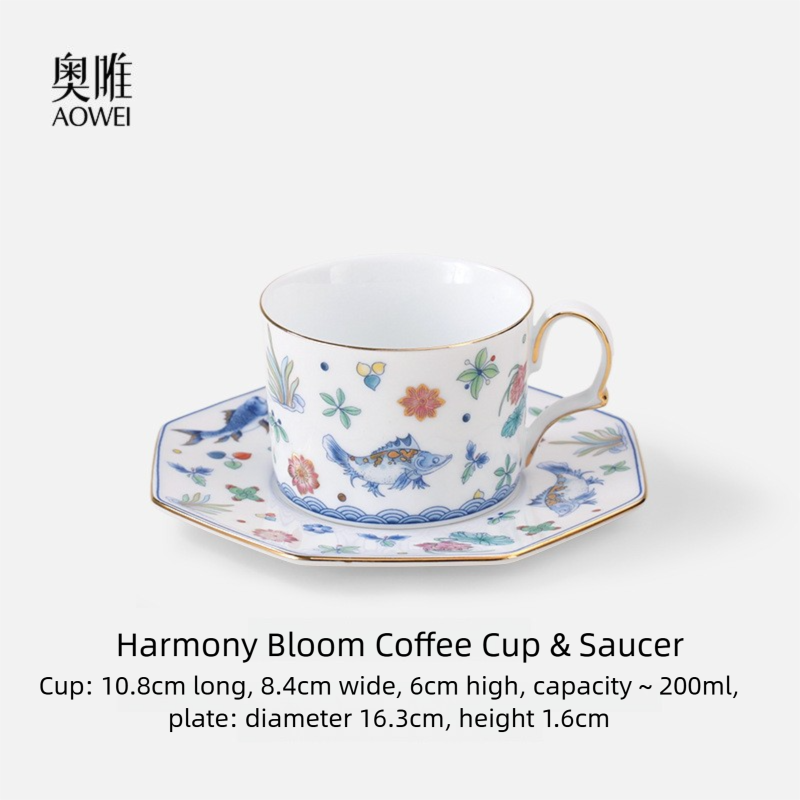 Jingdezhen High White Porcelain Coffee Cup and Saucer Custom Set Gift Box Afternoon Tea Set High Aesthetic Gift