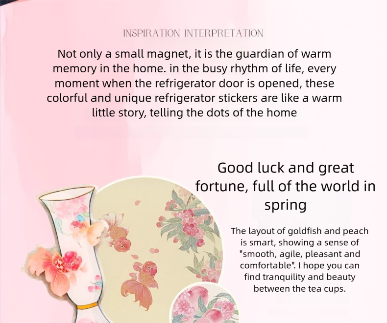 In Stock Jingdezhen Coffee Cup Saucer Refrigerator Magnet National Trend Cultural Creative Refrigerator Magnet Company Daily Gift New Wedding Souvenir