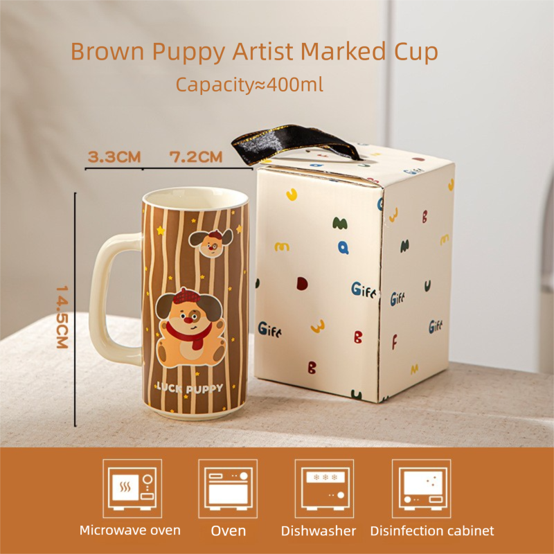 Cartoon Ceramic Underglaze Color Mug Customized for Girls High-Value Home Drinking Cup Large Capacity Birthday Gift