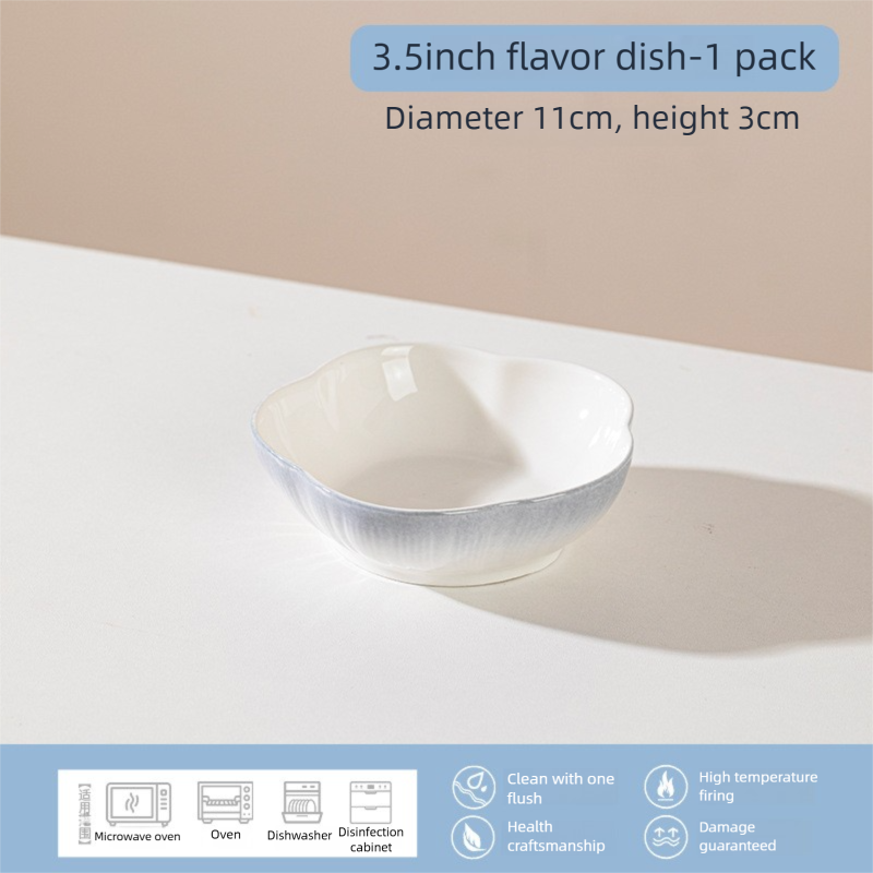 Jingdezhen Ceramic Flavor Plate Custom Home Hot Pot Dipping Sauce Plate Snack Small Plate Dish Plate Pickle Plate Soy Sauce Vinegar Plate