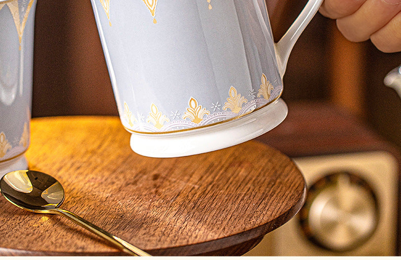 Jingdezhen Ceramic Mug Home Use High Aesthetic Drinking Cup Large Capacity Office Water Cup Breakfast Oatmeal Cup