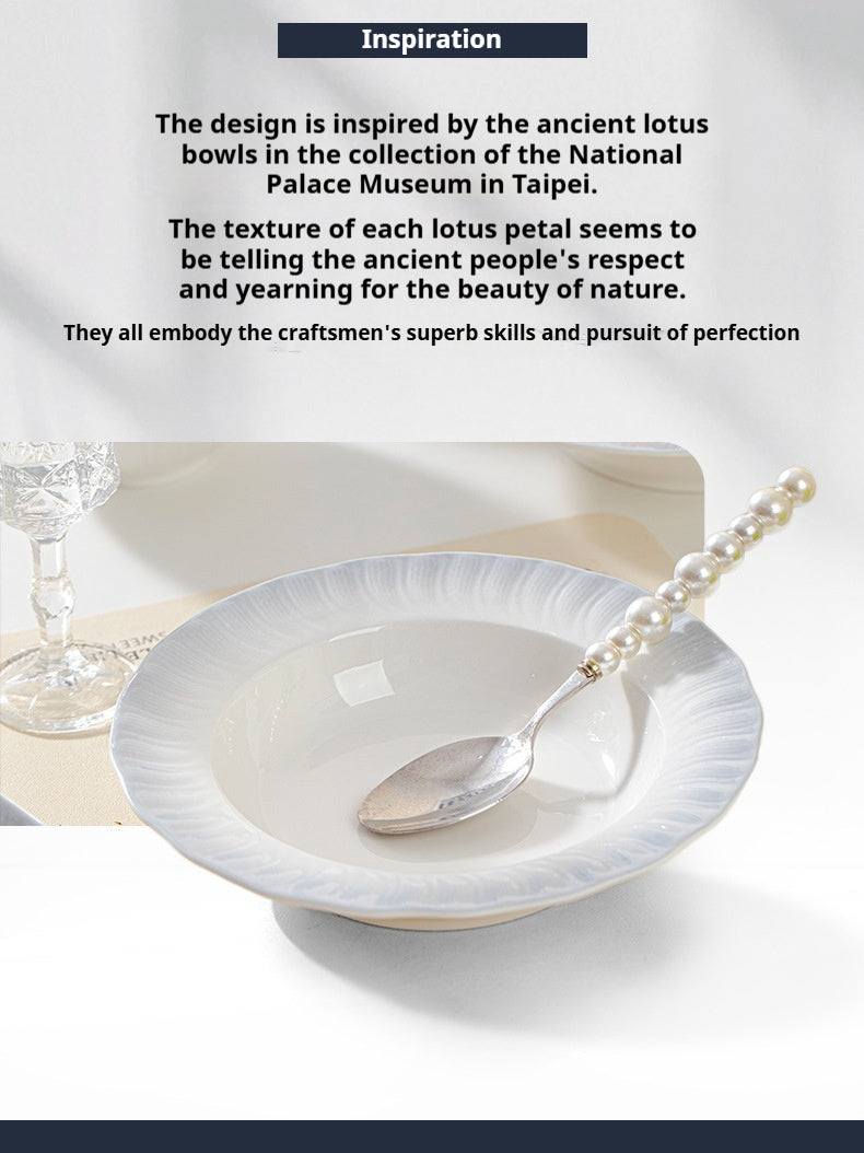 Forbidden City Cultural Creative Jingdezhen Ceramic Underglaze Color Tableware High-end Rice Plate