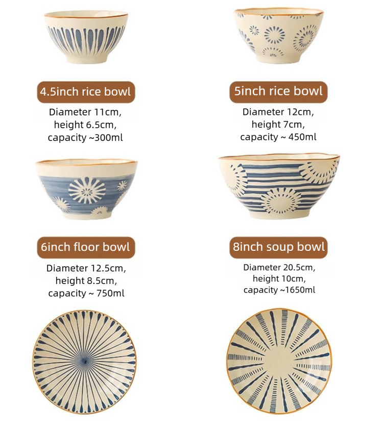 Minimalist Underglaze Ceramic Tableware Bowl and Plate Set Household Especially Beautiful Rice Bowl Deep Soup Plate Wholesale