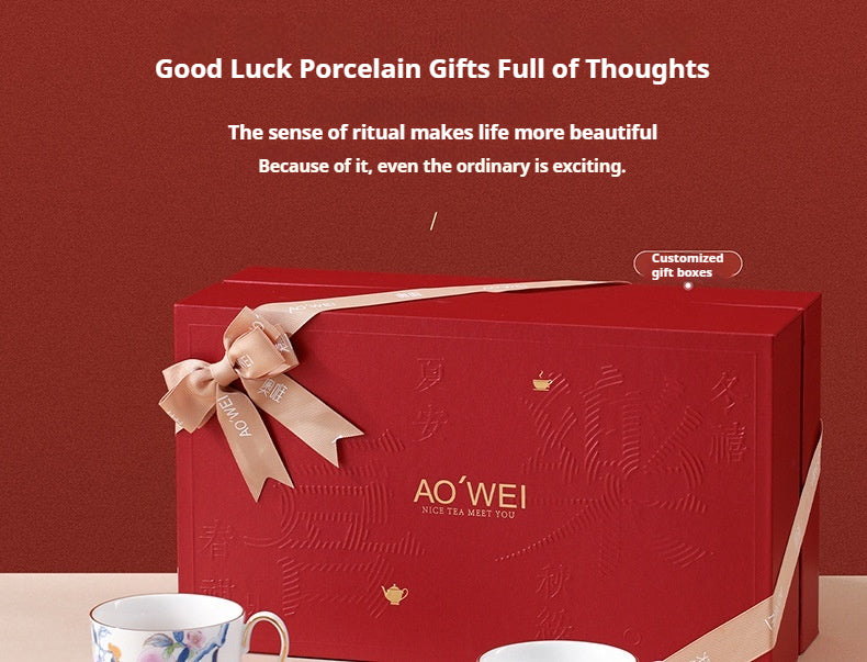 Jingdezhen Source Factory Holiday Gift Set Afternoon Tea Coffee Cup Saucer Tea Set Mug Milk Tea Cup
