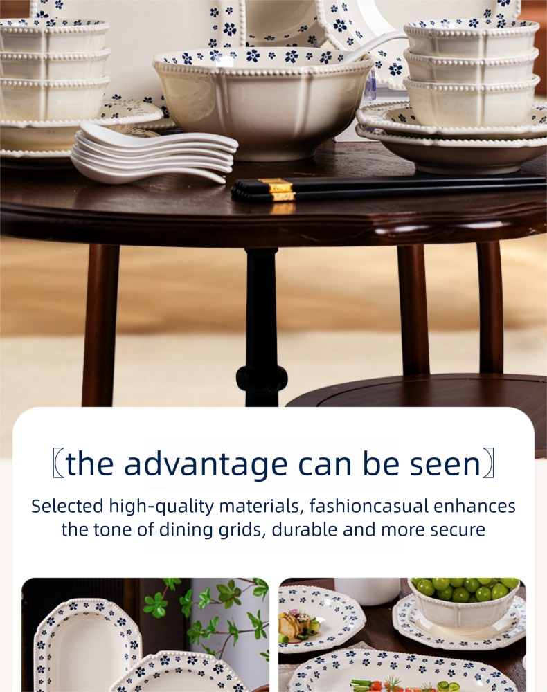 Underglaze Porcelain Tableware Gift Customization Good-looking Dishes Suit Household Tableware Rice Bowl Noodle Bowl Gift Box