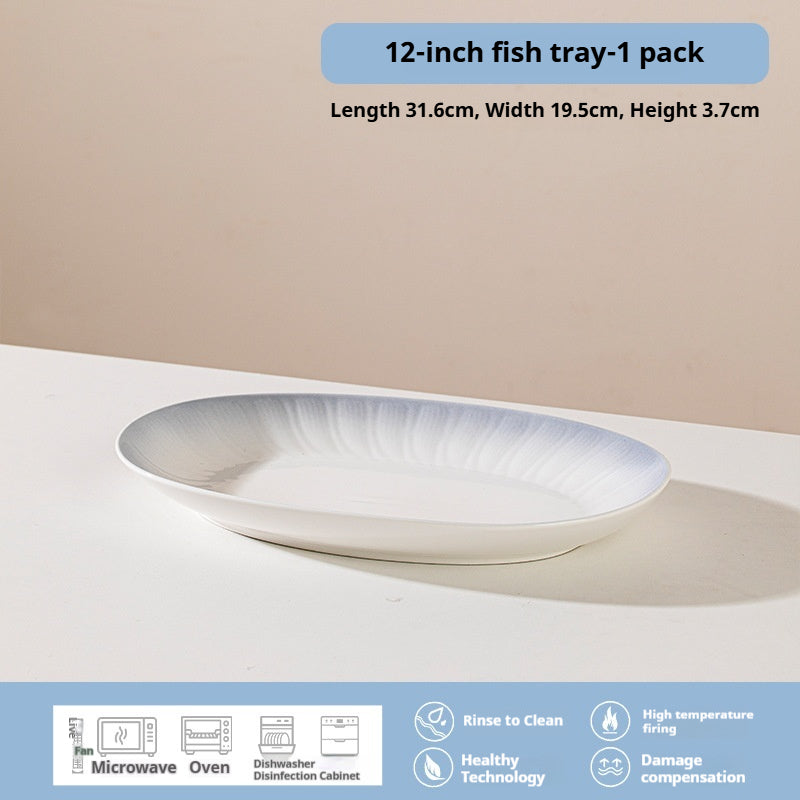 Forbidden City Cultural Creative Jingdezhen Ceramic Underglaze Color Tableware High-end Rice Plate