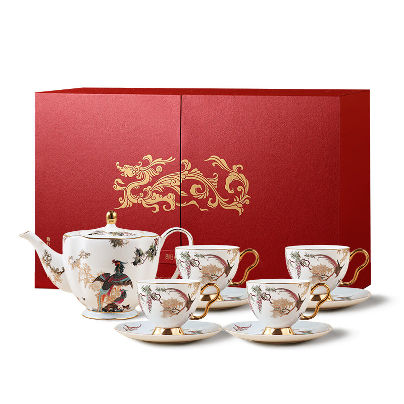 Jingdezhen Ceramic Custom Afternoon Tea Coffee Cup Saucer Tea Set Mug Business Gift Points Redemption Exquisite