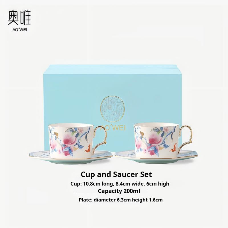 Jingdezhen Source Factory Holiday Gift Set Afternoon Tea Coffee Cup Saucer Tea Set Mug Milk Tea Cup