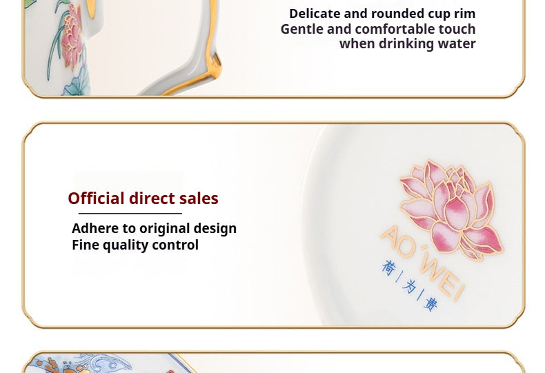 Jingdezhen Ceramic Custom Cup Saucer Teapot Teacup Afternoon Tea Set Housewarming Gift Coffee Cup Set Gift Box