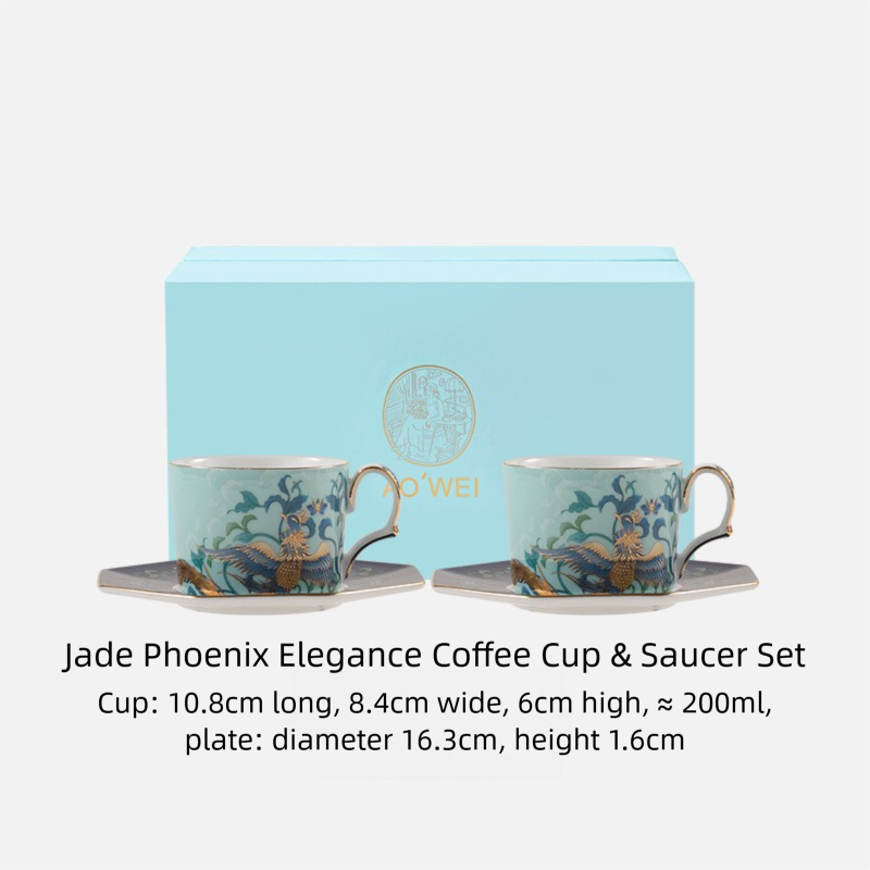 Jingdezhen High White Porcelain Coffee Cup and Saucer Custom Set Gift Box Afternoon Tea Set High Aesthetic Gift