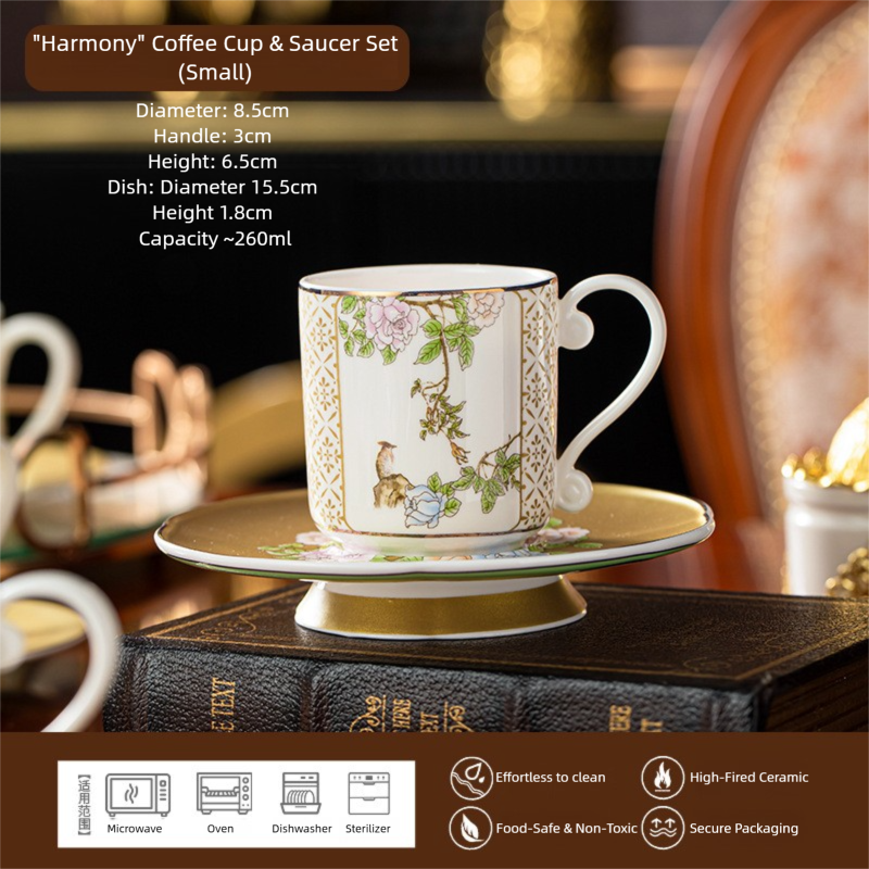Qinsehe Ming Bone China Light Luxury Ceramic High-end Afternoon Tea Coffee Cup Set with Cup Saucer Wholesale Gift