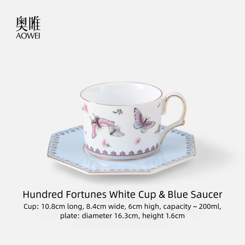 Jingdezhen High White Porcelain Coffee Cup and Saucer Custom Set Gift Box Afternoon Tea Set High Aesthetic Gift
