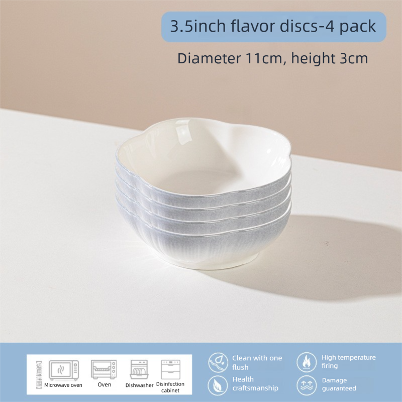 Jingdezhen Ceramic Flavor Plate Custom Home Hot Pot Dipping Sauce Plate Snack Small Plate Dish Plate Pickle Plate Soy Sauce Vinegar Plate