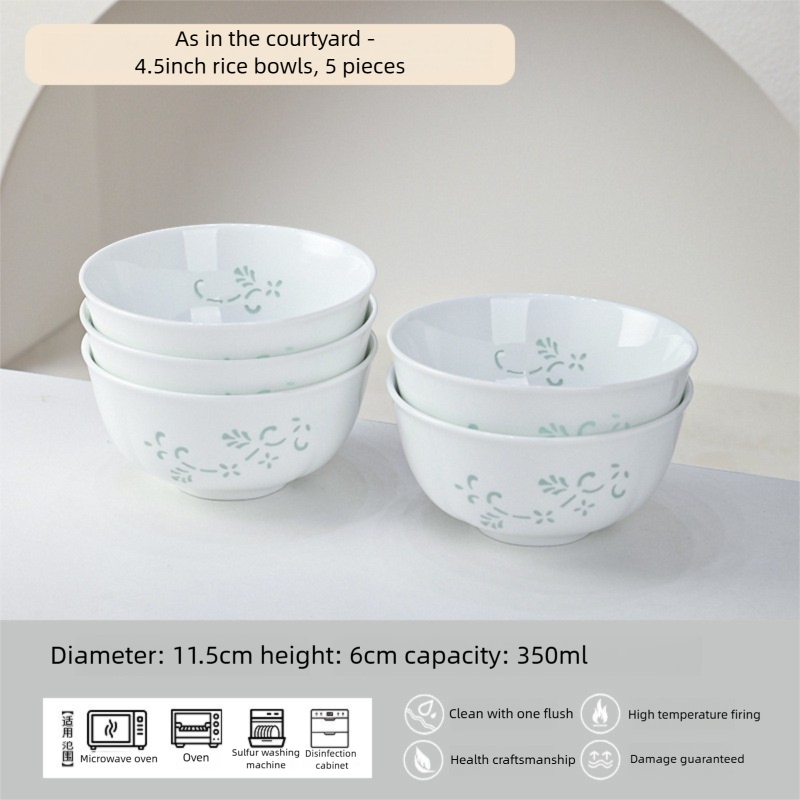 Jingdezhen Linglong Porcelain Tableware Gift Custom New Housewarming Gift Bowl and Plate Set Household Soup Bowl Noodle Bowl