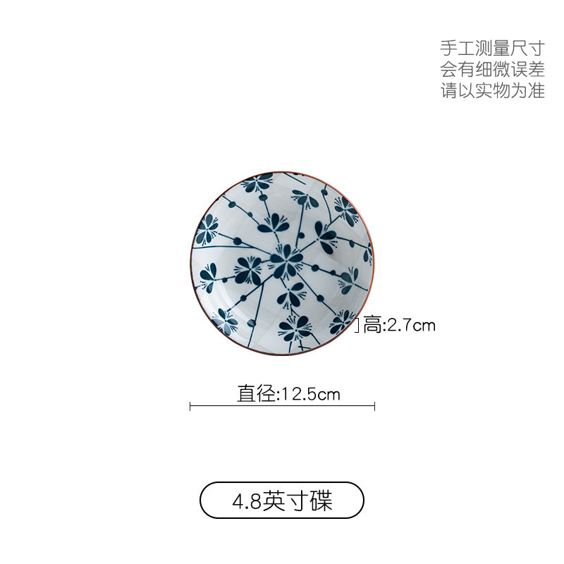 Manufacturer Bowl and Plate Set Household Rice Bowl Single Noodle Bowl Japanese Underglaze Color Soup Bowl Ceramic Bowl Plate Tableware Dish
