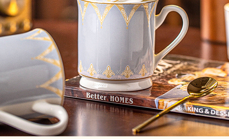 Jingdezhen Ceramic Mug Home Use High Aesthetic Drinking Cup Large Capacity Office Water Cup Breakfast Oatmeal Cup