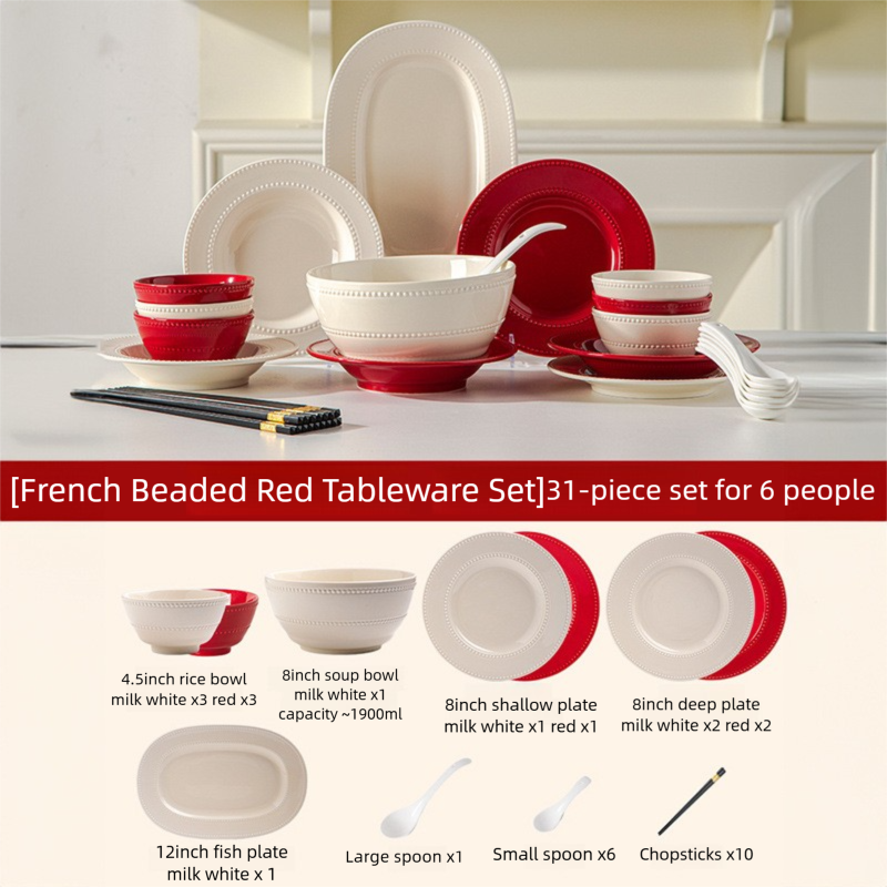 Newlywed Wedding Engagement Gift for Newlyweds Household Tableware Set Housewarming New Home French Relief Bowl Plate Gift Box