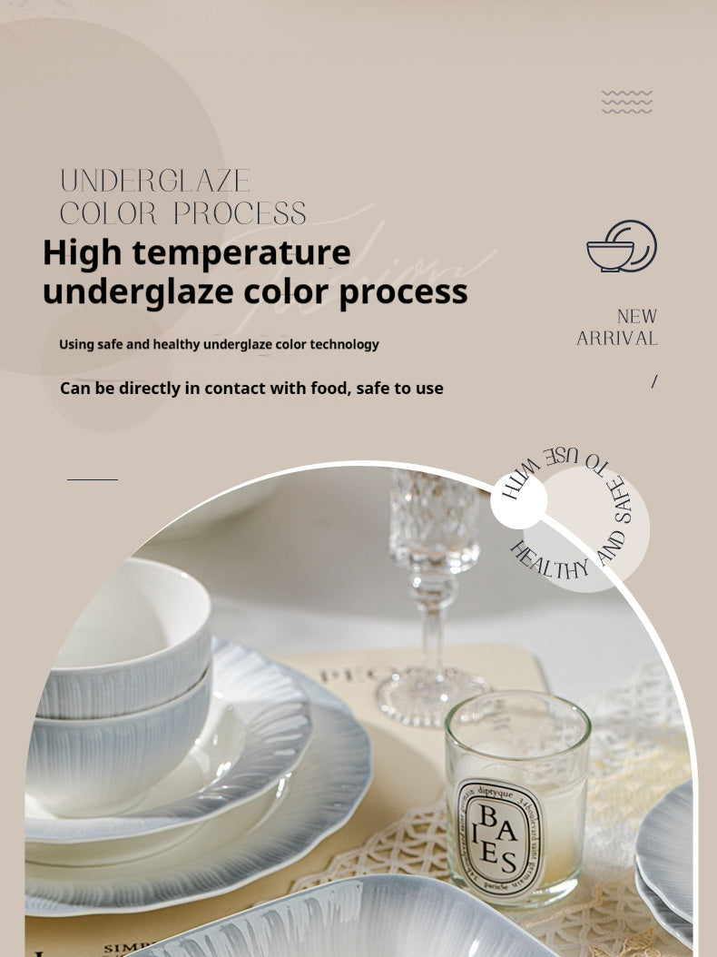 Forbidden City Cultural Creative Jingdezhen Ceramic Underglaze Color Tableware High-end Rice Plate