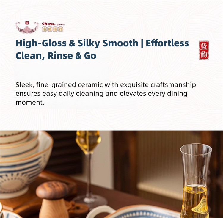 Minimalist Underglaze Ceramic Tableware Bowl and Plate Set Household Especially Beautiful Rice Bowl Deep Soup Plate Wholesale