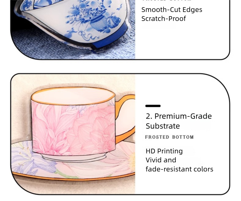 In Stock Jingdezhen Coffee Cup Saucer Refrigerator Magnet National Trend Cultural Creative Refrigerator Magnet Company Daily Gift New Wedding Souvenir