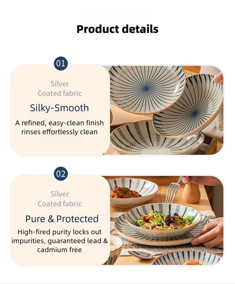 Minimalist Underglaze Ceramic Tableware Bowl and Plate Set Household Especially Beautiful Rice Bowl Deep Soup Plate Wholesale