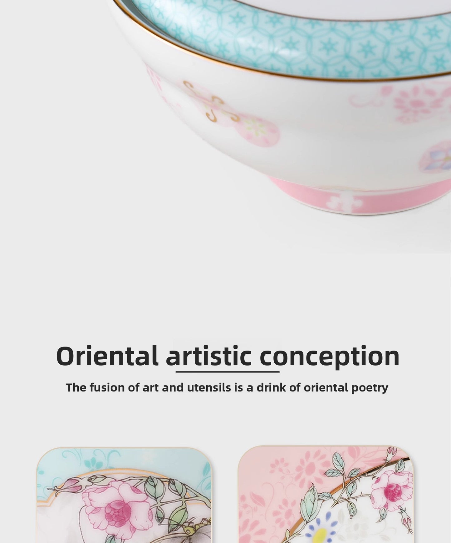 Aowei Afternoon Tea Tableware High White Porcelain Ceramic Covered Bowl Jingdezhen Covered Dim Sum Bowl Household Small Bowl Gift Box Set