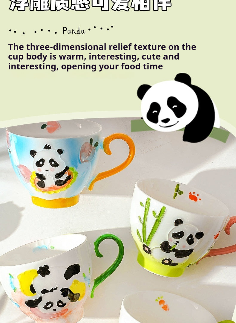Large-capacity underglaze-painted coffee cup and milk cup