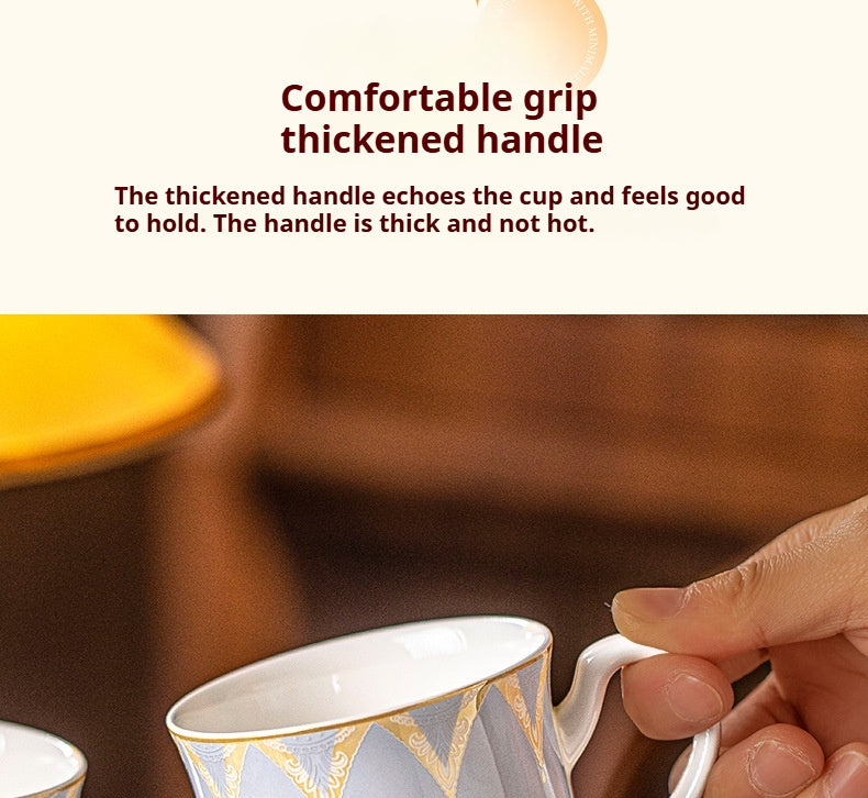 Jingdezhen Ceramic Mug Home Use High Aesthetic Drinking Cup Large Capacity Office Water Cup Breakfast Oatmeal Cup