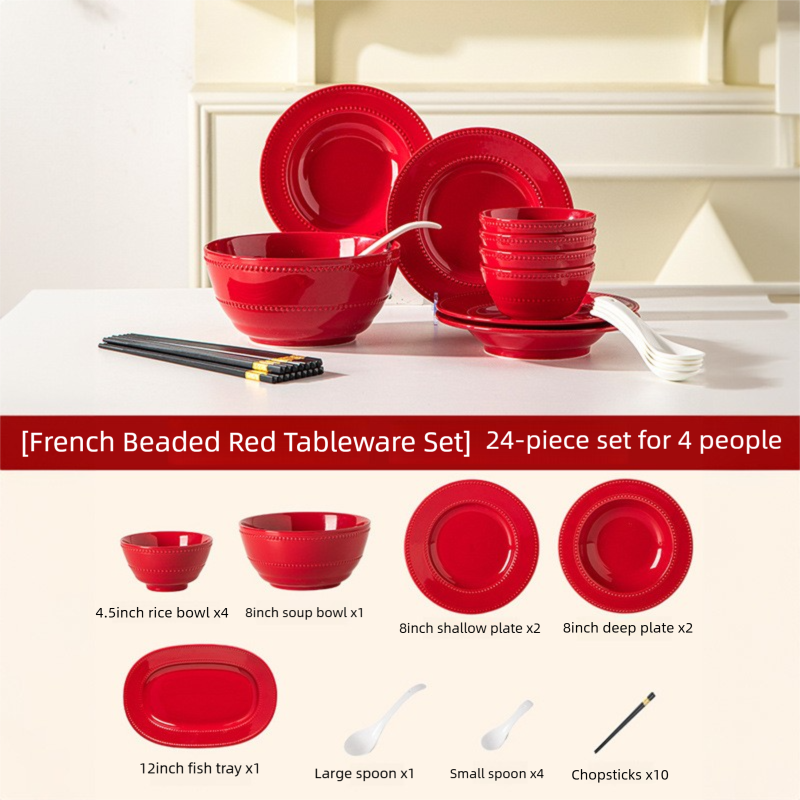 Newlywed Wedding Engagement Gift for Newlyweds Household Tableware Set Housewarming New Home French Relief Bowl Plate Gift Box