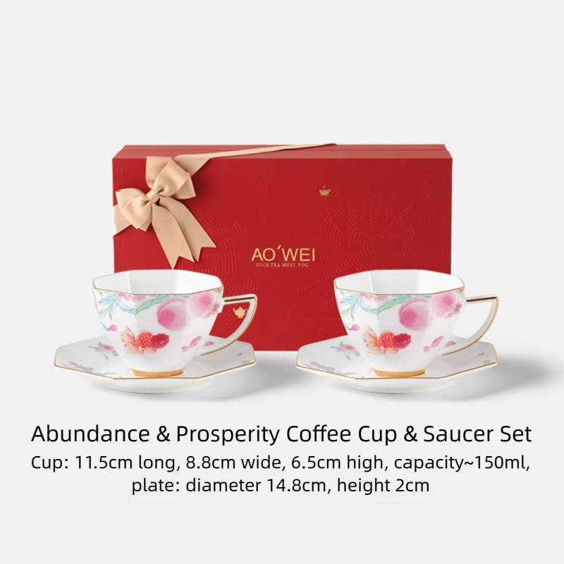Jingdezhen High White Porcelain Coffee Cup and Saucer Custom Set Gift Box Afternoon Tea Set High Aesthetic Gift