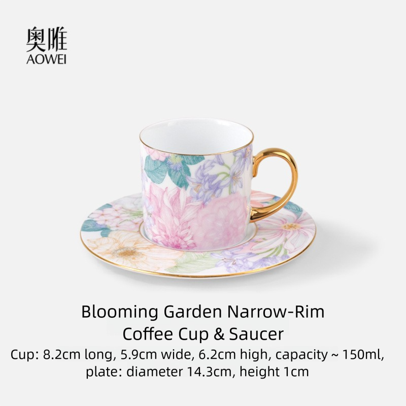 Jingdezhen High White Porcelain Coffee Cup and Saucer Custom Set Gift Box Afternoon Tea Set High Aesthetic Gift