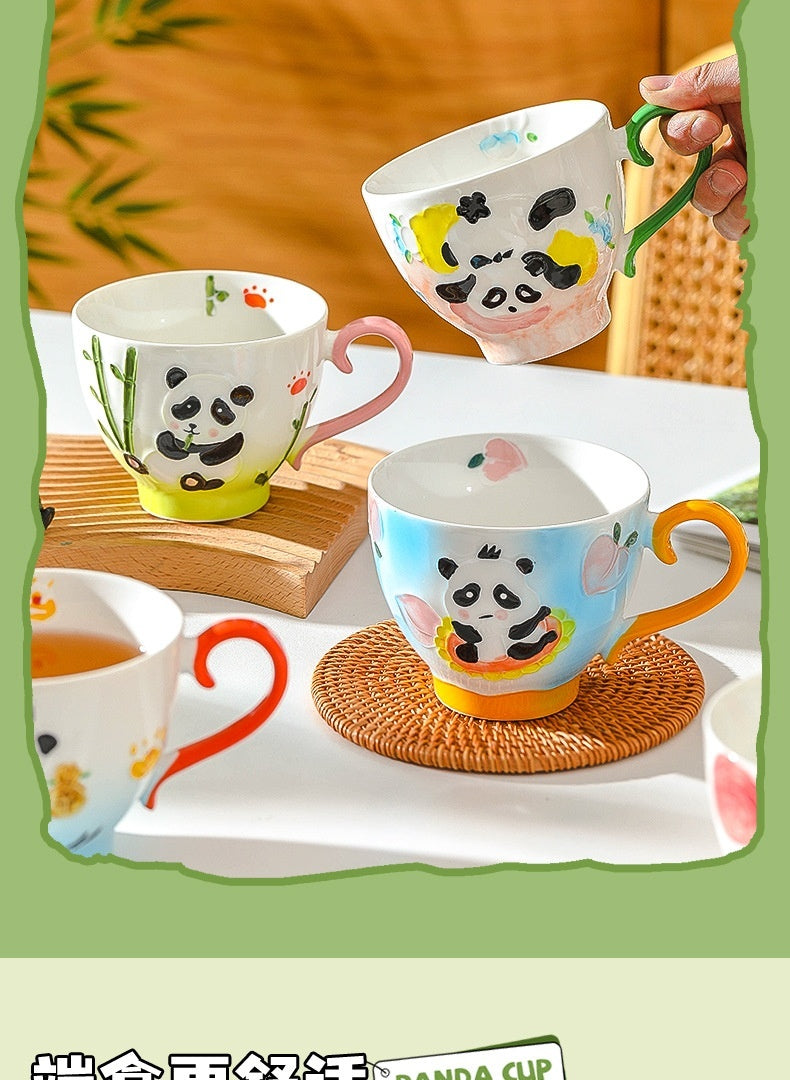 Large-capacity underglaze-painted coffee cup and milk cup