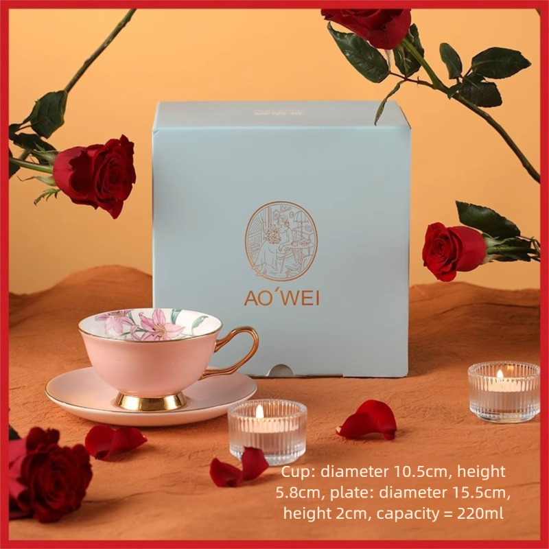 Jingdezhen Ceramic Custom Cup Saucer Teapot Teacup Afternoon Tea Set Housewarming Gift Coffee Cup Set Gift Box