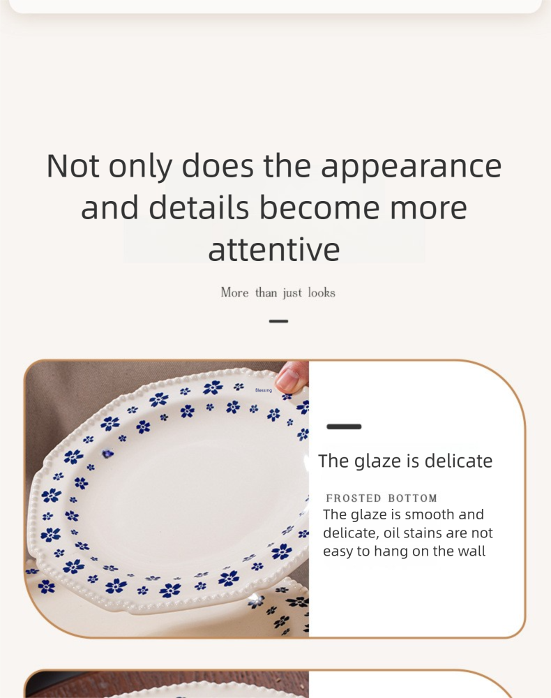 Underglaze Porcelain Tableware Gift Customization Good-looking Dishes Suit Household Tableware Rice Bowl Noodle Bowl Gift Box