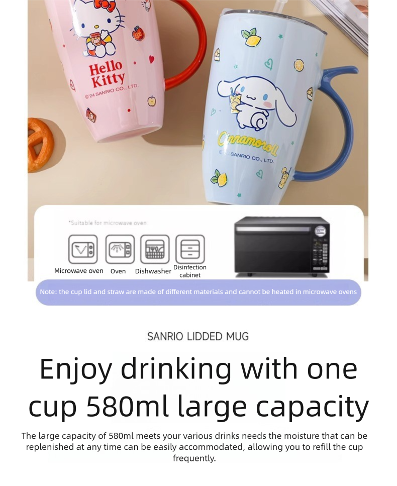 Ceramic Mug Couple Ceramic Cup Large Capacity Straw Cup Office High-Value Home Water Cup Girl's Gift
